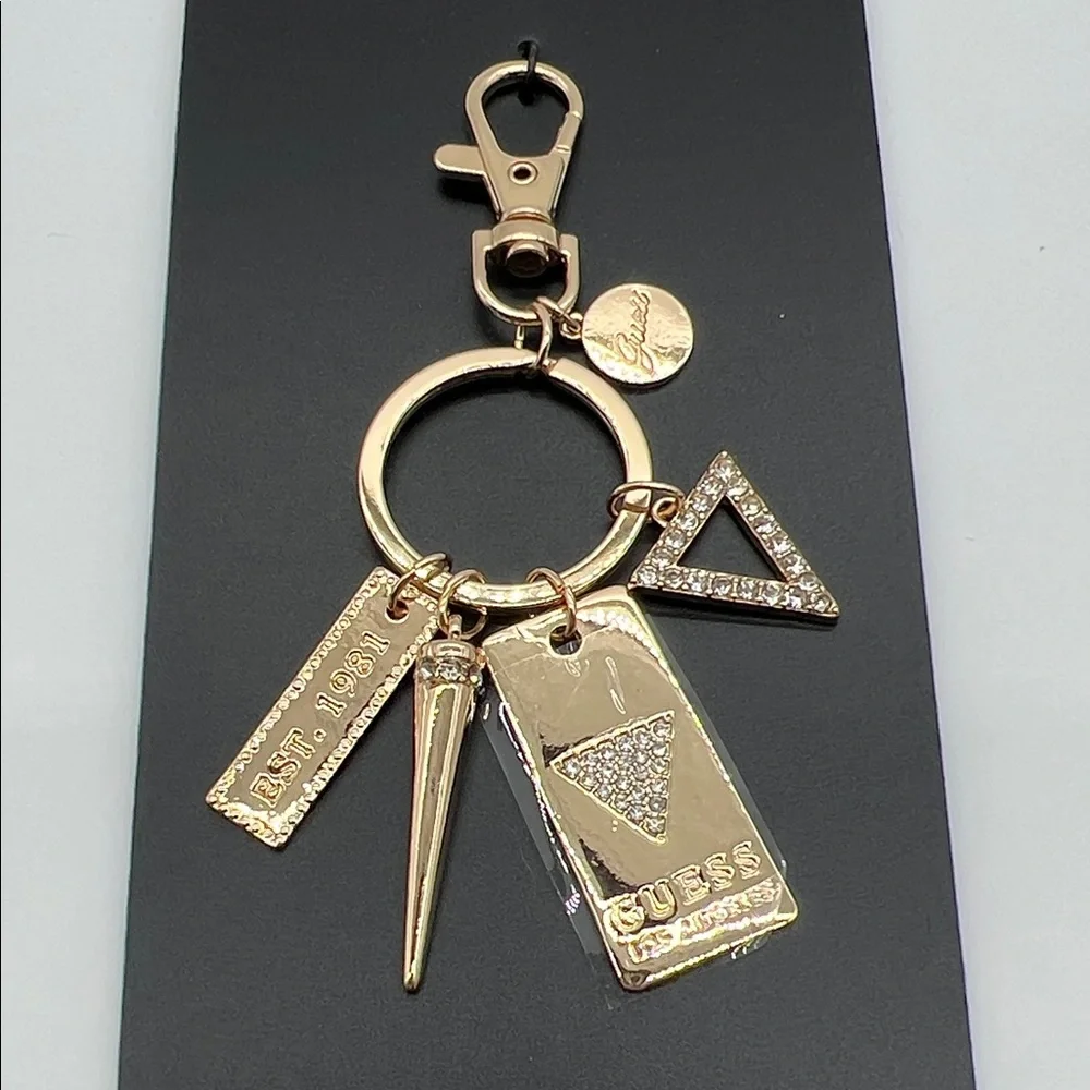 Guess Bag Charm Keychain NWT & Bonus Free preowned Guess Metal Hangtag